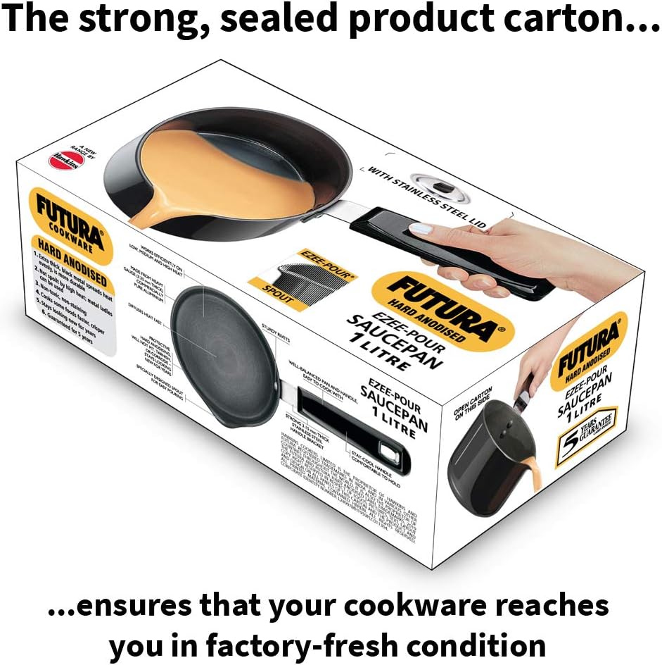 Hawkins Futura Sauce Pan with Lid, 1 Litre Capacity