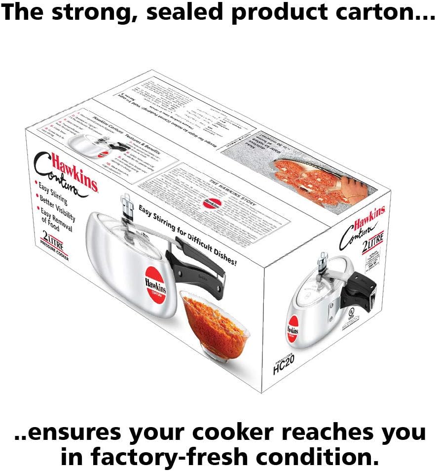 Hawkins Contura Pressure Cooker, 2 Litre Capacity