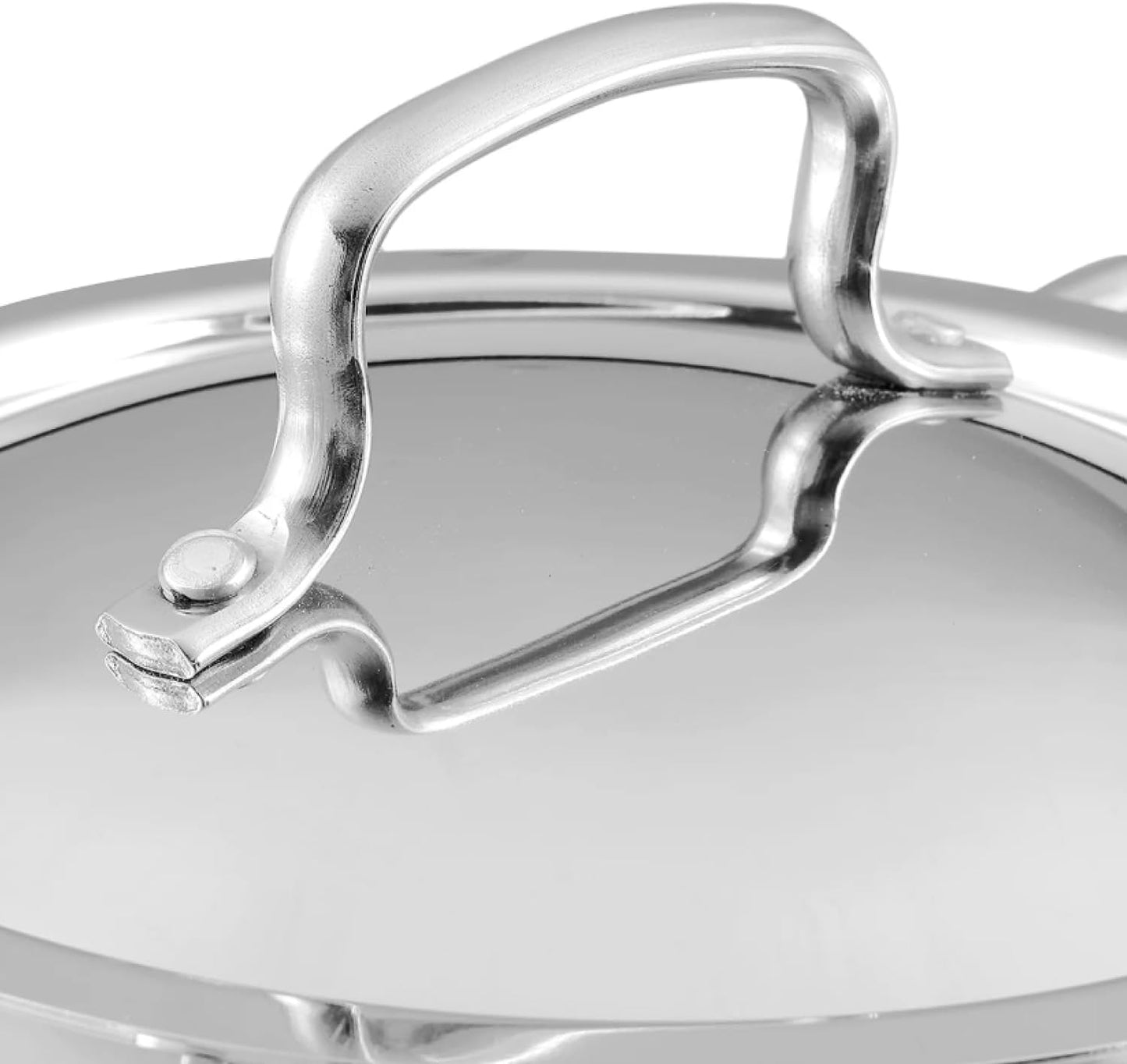 VINOD Platinum TRIPLY Stainless Steel Extra DEEP KADAI/KADHAI with Stainless Steel LID - 1.5 litres (20 CM), VTK020, Cooking Pot, FRYPAN, Casserole