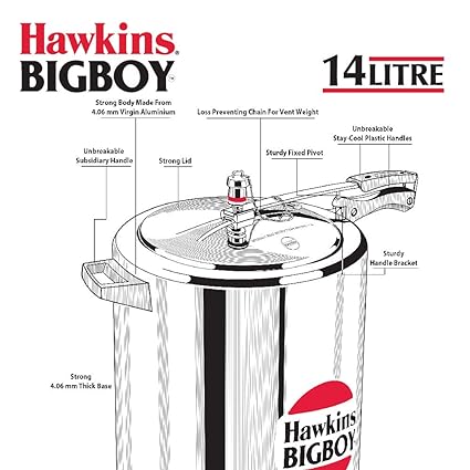 Hawkins Bigboy Pressure Cooker, 14 Litre Capacity
