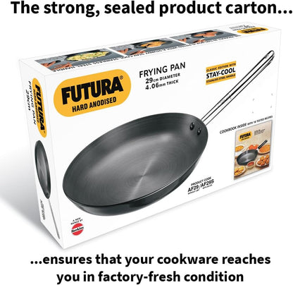 Hawkins Futura Hard Anodised Aluminium Frying Pan with Stainless Steel Lid, 30 cm Diameter