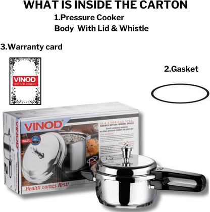 Vinod Stainless Steel Pressure Cooker 3L,5L,7L,8L,10L