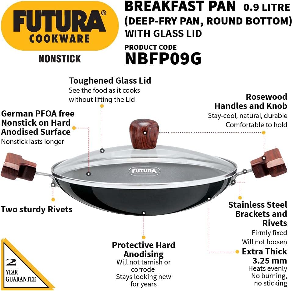 Hawkins Futura Non Stick Appa Chatty with Glass Lid NBFP09G