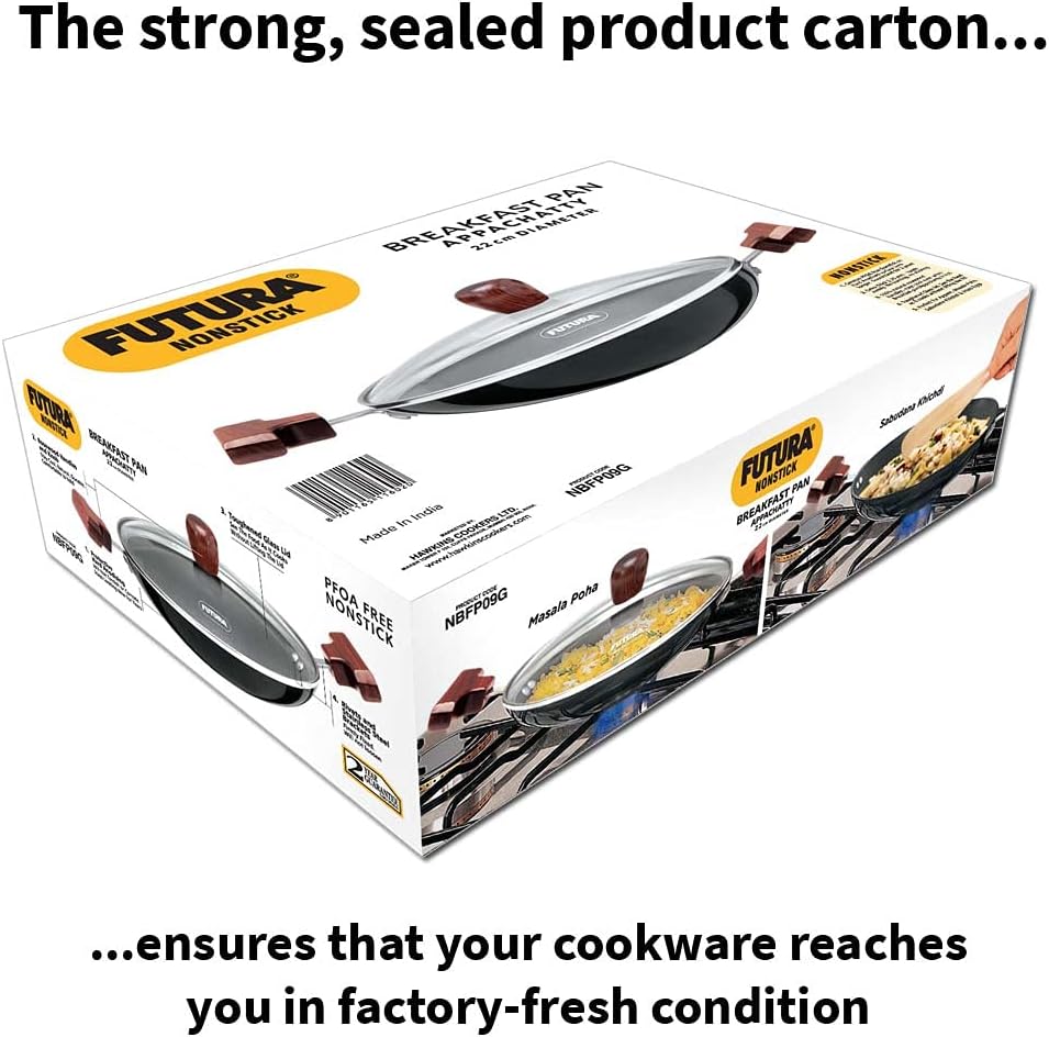 Hawkins Futura Non Stick Appa Chatty with Glass Lid