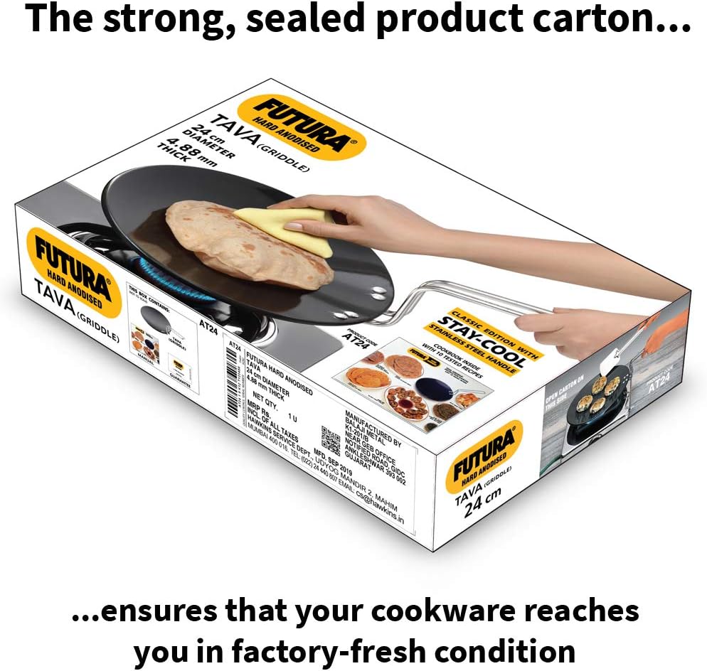 Hawkins-Futura Hard Anodized Concave Griddle Tava, 9.5-Inch Diameter