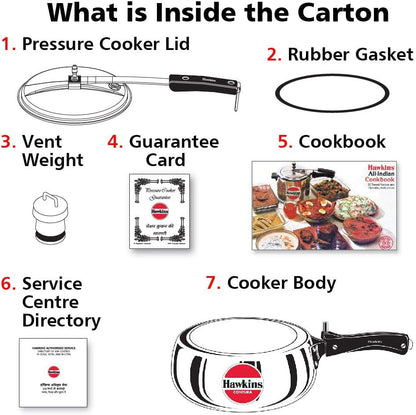 Hawkins Contura Pressure Cooker, 2 Litre Capacity