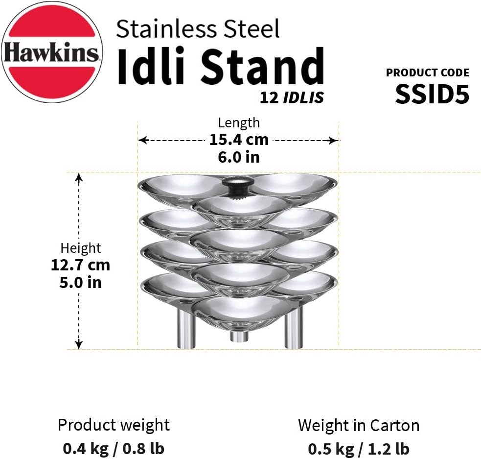Hawkins Stainless Steel Idli Stand for 12 Idlis SSID5