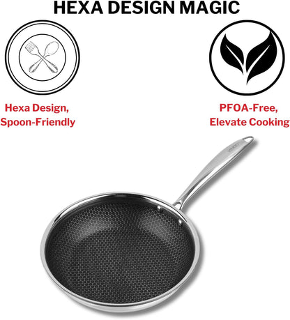 Vinod Platinum Triply Stainless Steel X FRYPAN 24 cm(Induction Friendly)