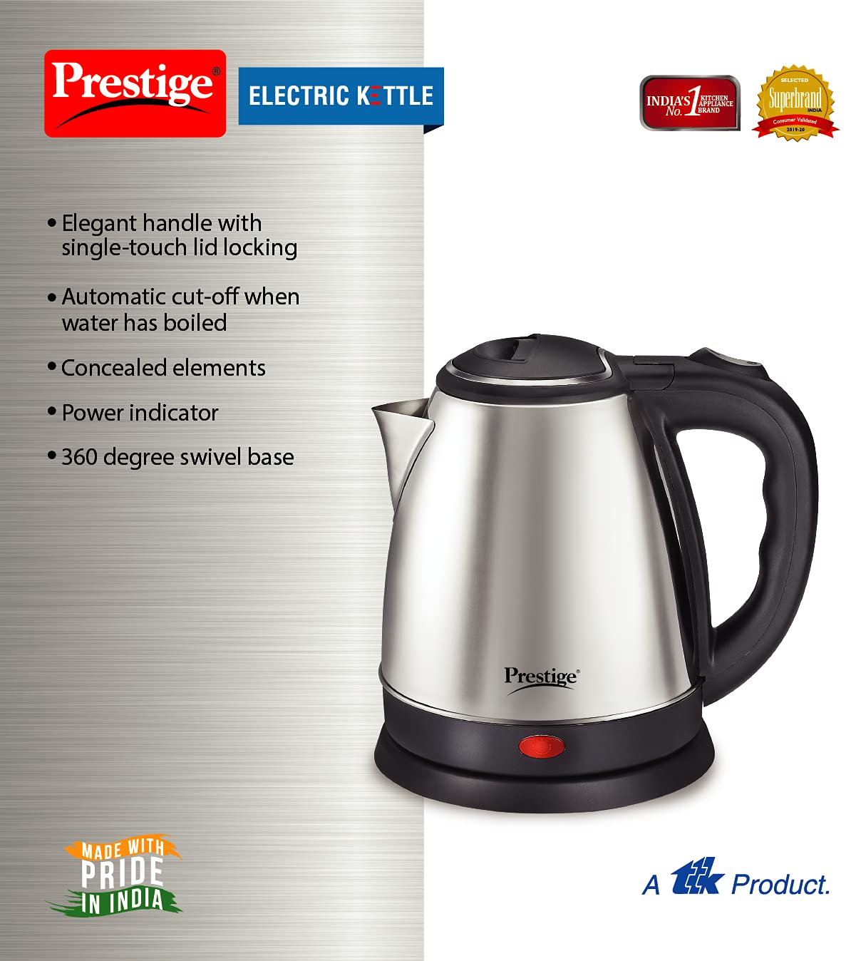 Prestige 7.5 Litres Popular Outer Lid Aluminium Pressure Cooker |Metallic Safety Plug | Gasket Release System | Silver