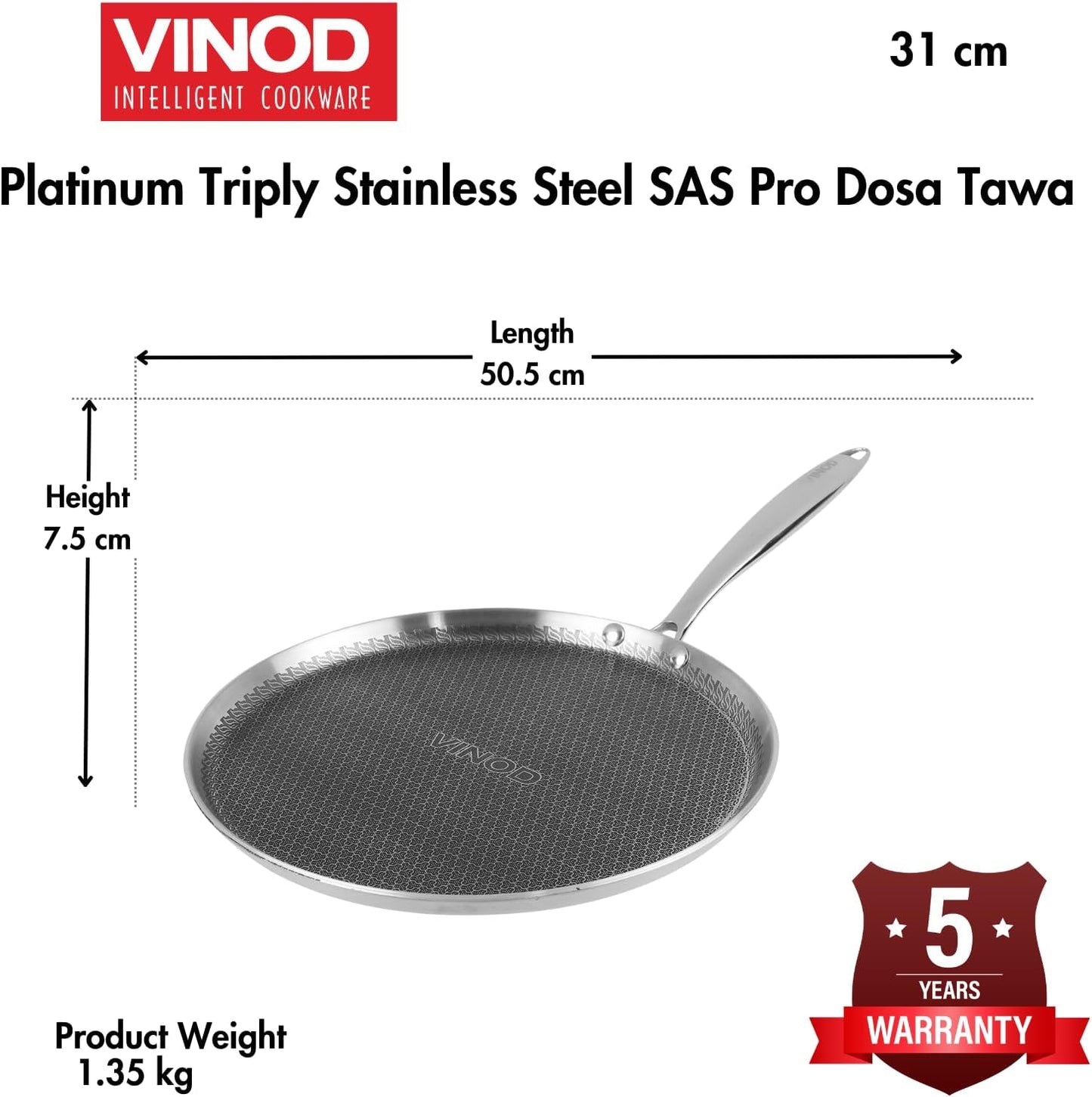 Vinod Platinum Pro X Dosa Tawa Honeycomb 28cm & 31cm
