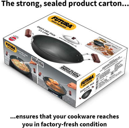 Hawkins Futura Induction Compatible Hard Anodised Aluminium Deep Fry Pan, 2.5 Litre Capacity