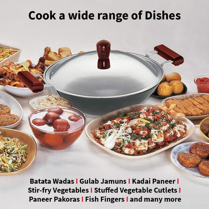 Hawkins Futura Induction Compatible Hard Anodised Aluminium Deep Fry Pan, 2.5 Litre Capacity