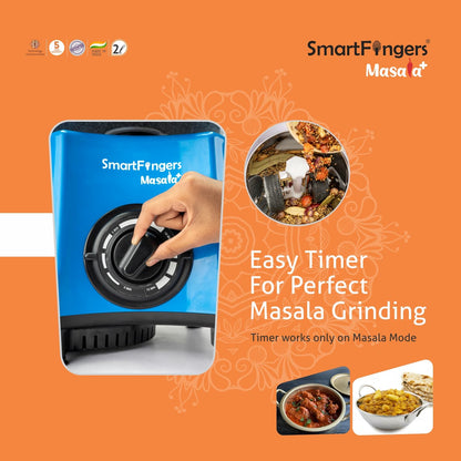 SmartFingers Masala + Table Top Masala and Batter Wet Grinder 230V 50hz, 2 Liter, Blue