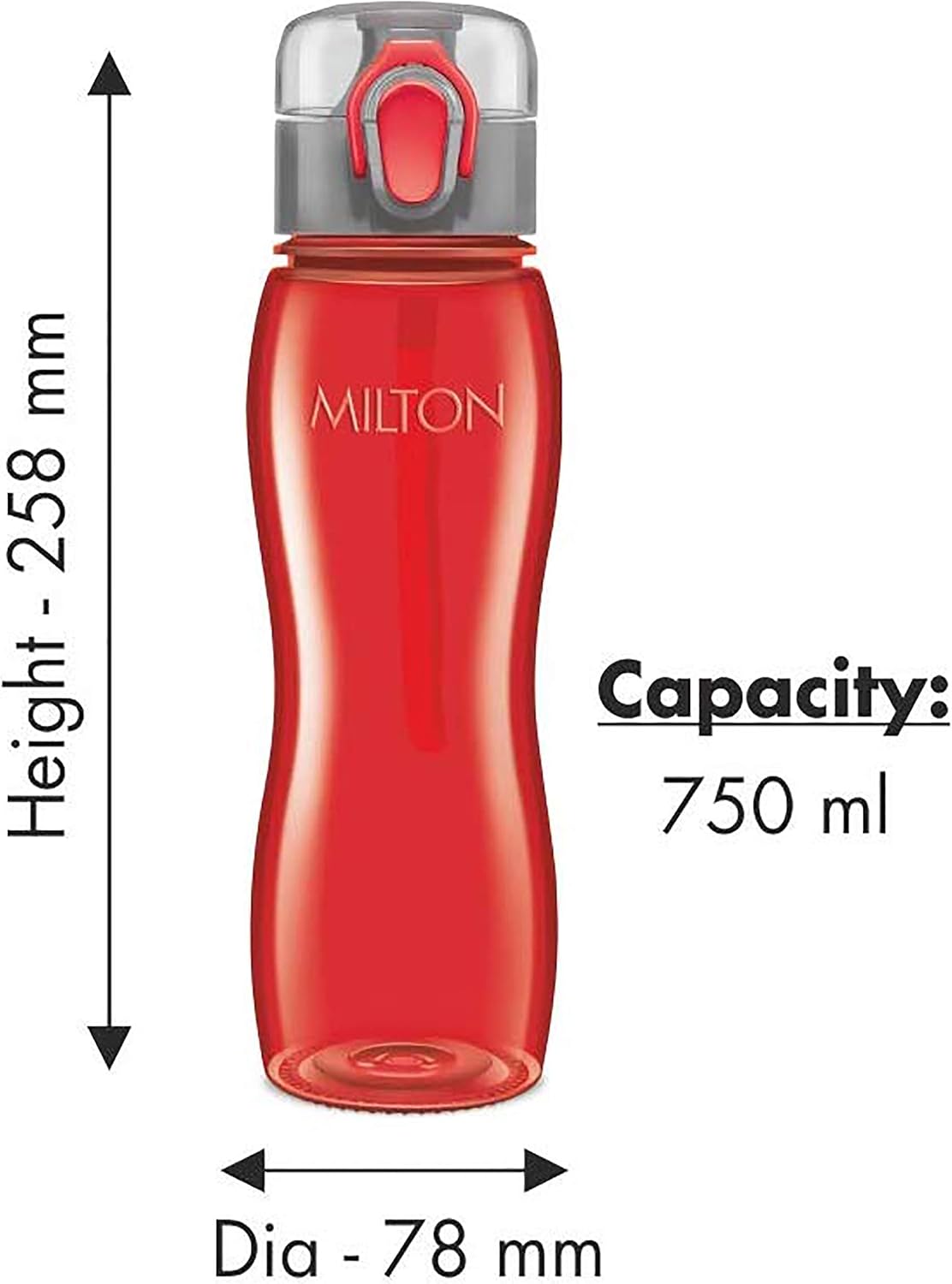 Milton W020 Triton Rock Plastic Water Bottle, 750 ml Capacity