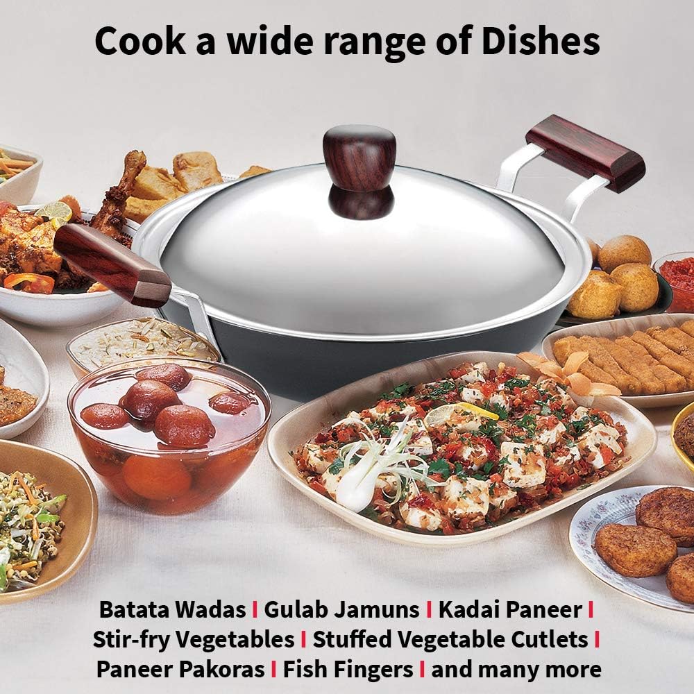 Hawkins Futura Hard Anodised Deep Fry Pan, 30 cm Diameter