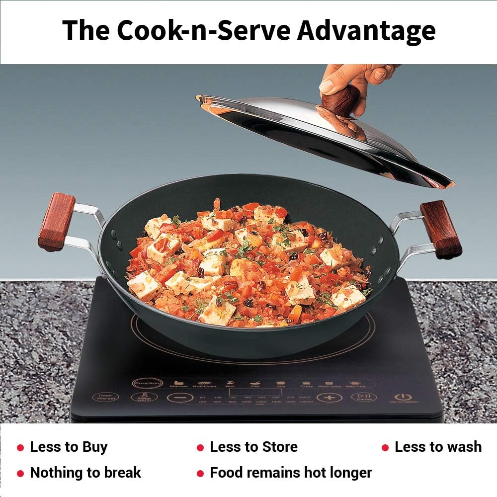 Hawkins Futura Induction Compatible Hard Anodised Aluminium Deep Fry Pan, 2.5 Litre Capacity
