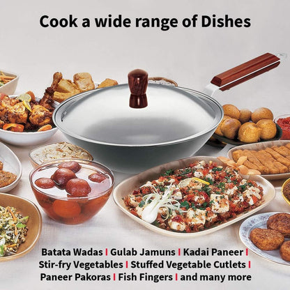 Hawkins Futura Hard Anodised Aluminium Deep Fry Pan with Lid, 2.5 Litre Capacity ADL25S