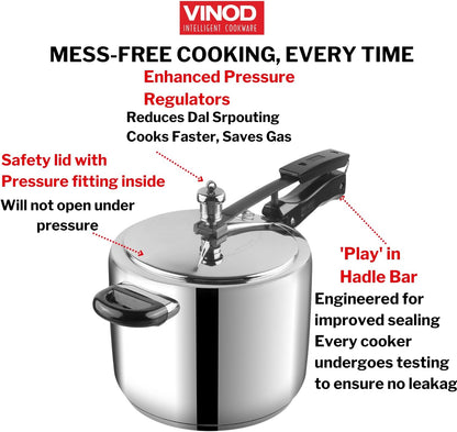 VINOD Inner Lid Stainless Steel Pressure Cooker 2L , 3L & 5L