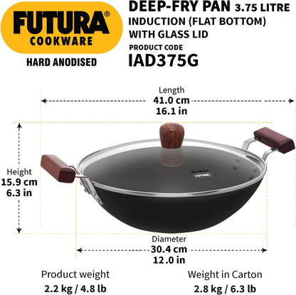 Futura INK50G Kadai, 5 Litre, Black