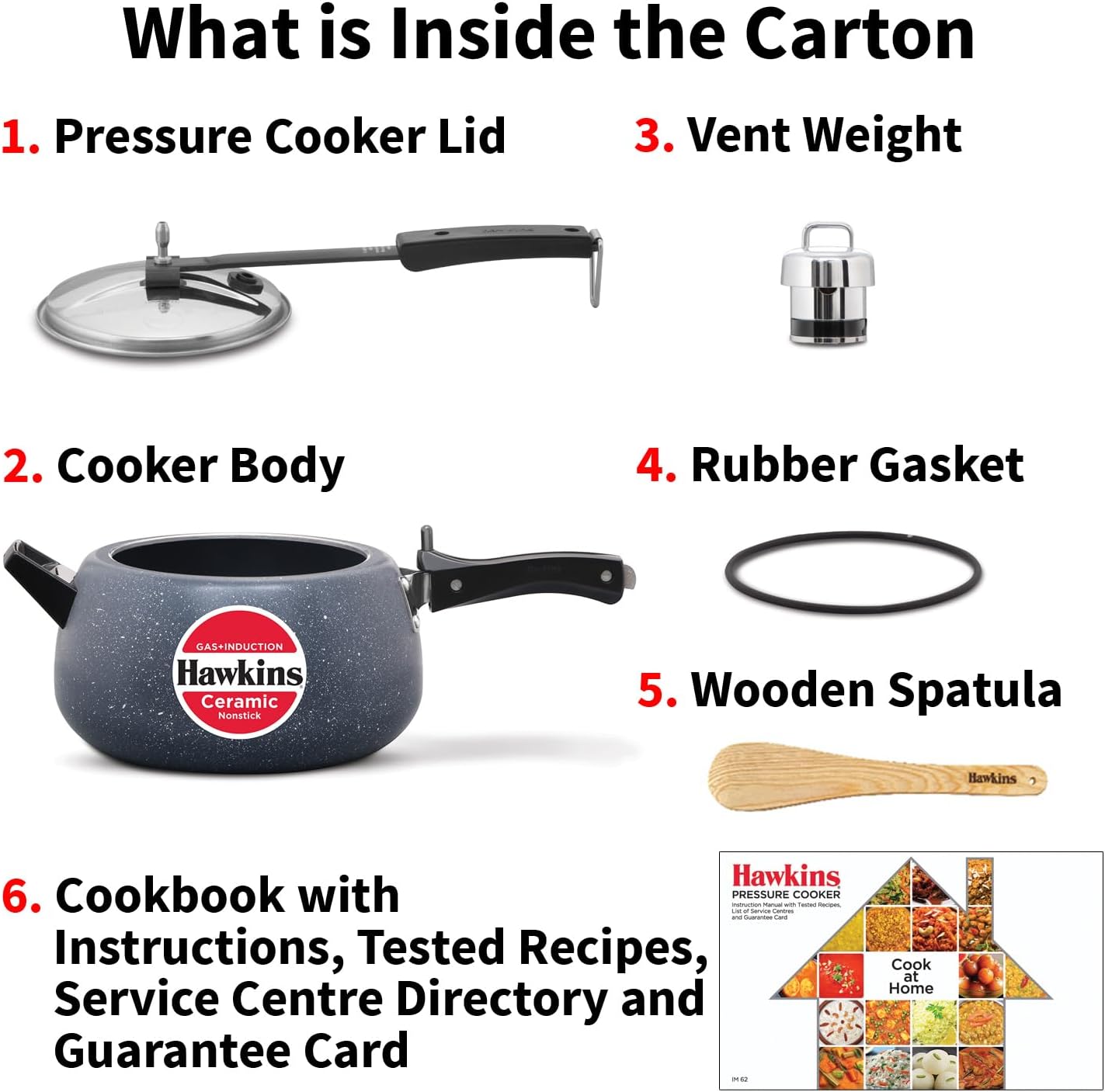 Hawkins 5 Litre Ceramic Nonstick Pressure Cooker, Induction Inner Lid, Granite Contura Shaped, Best Cooker, Blue (ICC50)