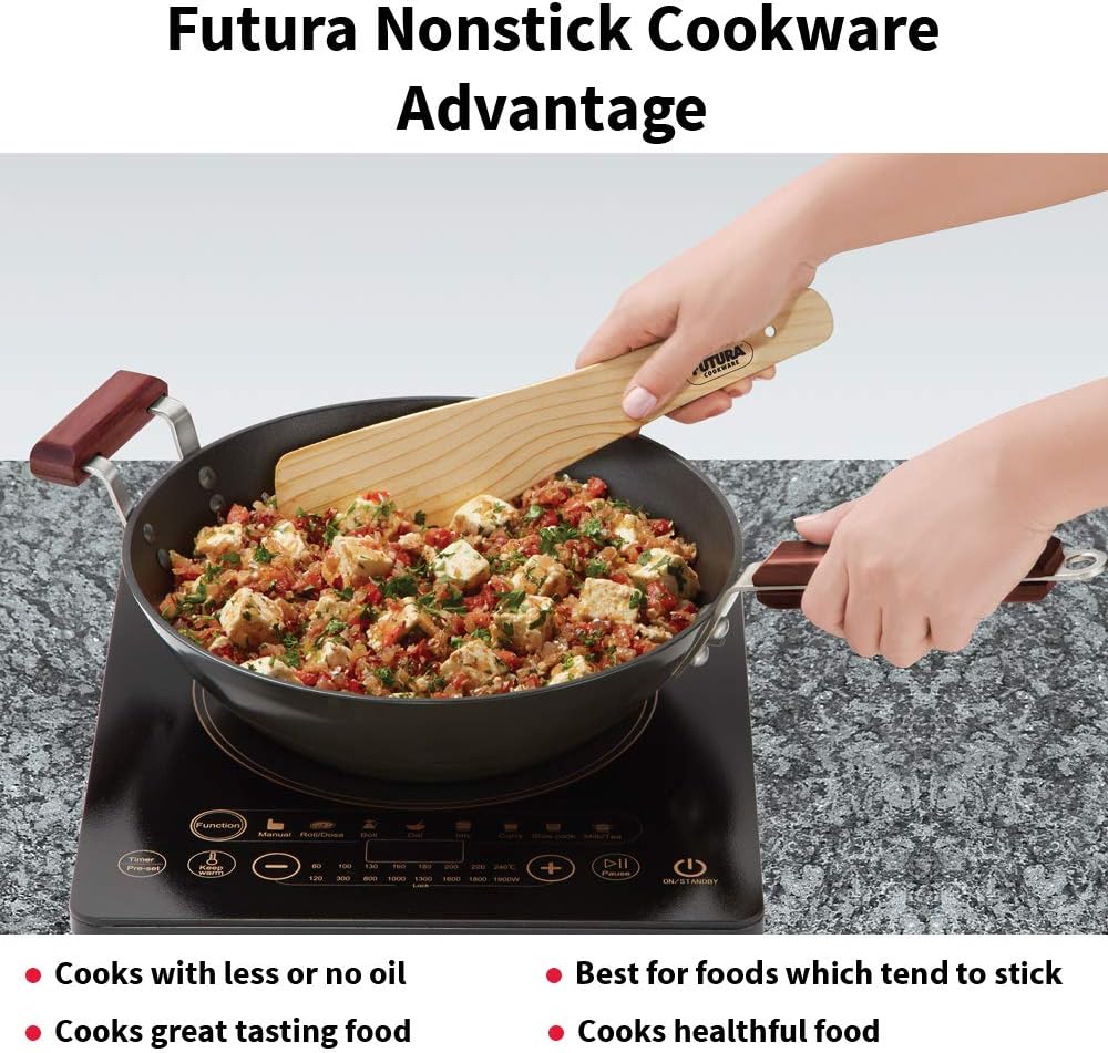 Hawkins Futura Non-Stick Induction Compatible Stir Fry Wok with Stainless Steel Lid, 3 Litre Capacity