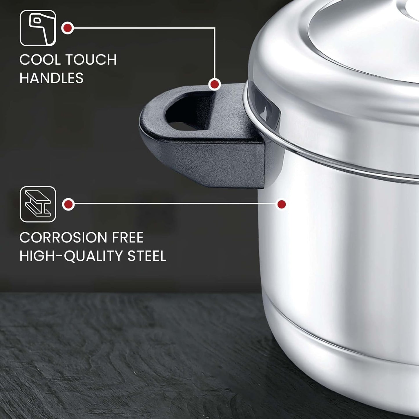 Judge by Prestige Stainless Steel Idli Cooker with 4 Plates,1 Liters