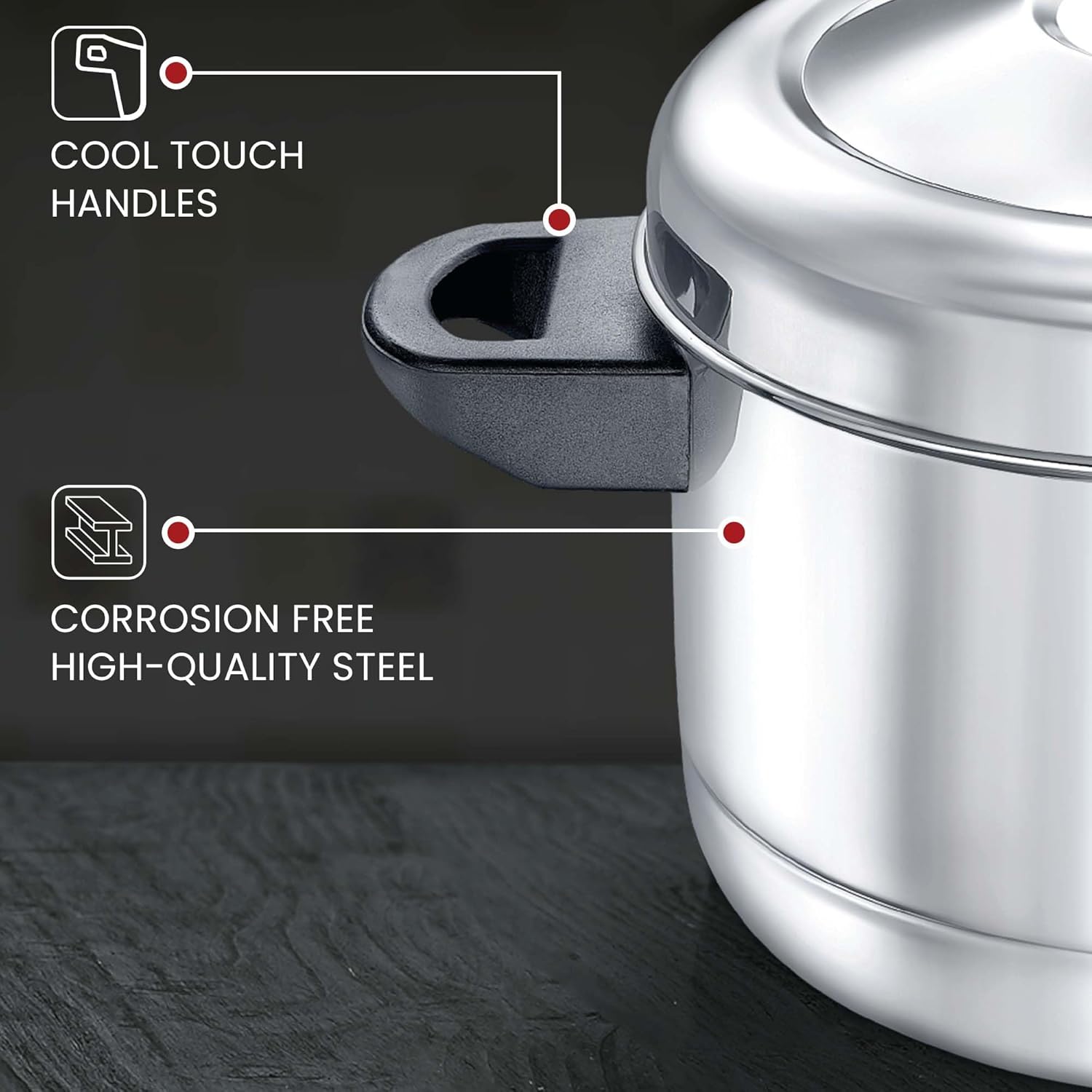 Judge by Prestige Stainless Steel Idli Cooker with 4 Plates,1 Liters