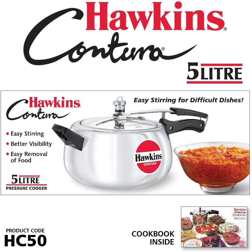 Hawkins Contura Pressure Cooker, 5 Litre Capacity