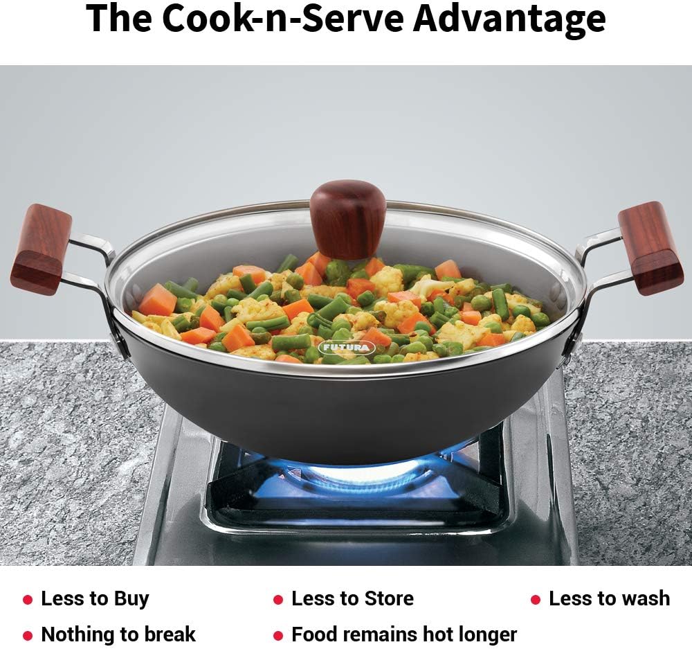 Hawkins Futura Deep-Fry Pan with Glass Lid, 2.5 Litre Capacity