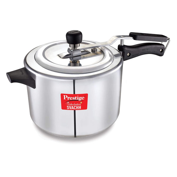 Prestige Nakshatra Plus Svachh Aluminium Straight Wall Inner Lid Pressure Cooker - Silver, 5 L, 5 Liter