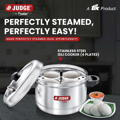 Judge by Prestige Stainless Steel Idli Cooker with 4 Plates,1 Liters