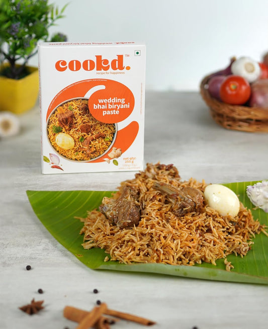 Cookd Wedding Bhai Biryani Paste 255g (Serves 3 people) | Ready to Cook Biryani Masala Paste in 20 Minutes | Authentic Biryani Masala with Zero Added Flavours & Preservatives (Pack of 1)