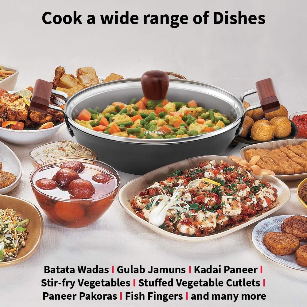 Hawkins Futura Deep-Fry Pan with Glass Lid, 2.5 Litre Capacity