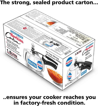 Hawkins Contura Stainless Steel Pressure Cooker, 5.0 Liter Capacity