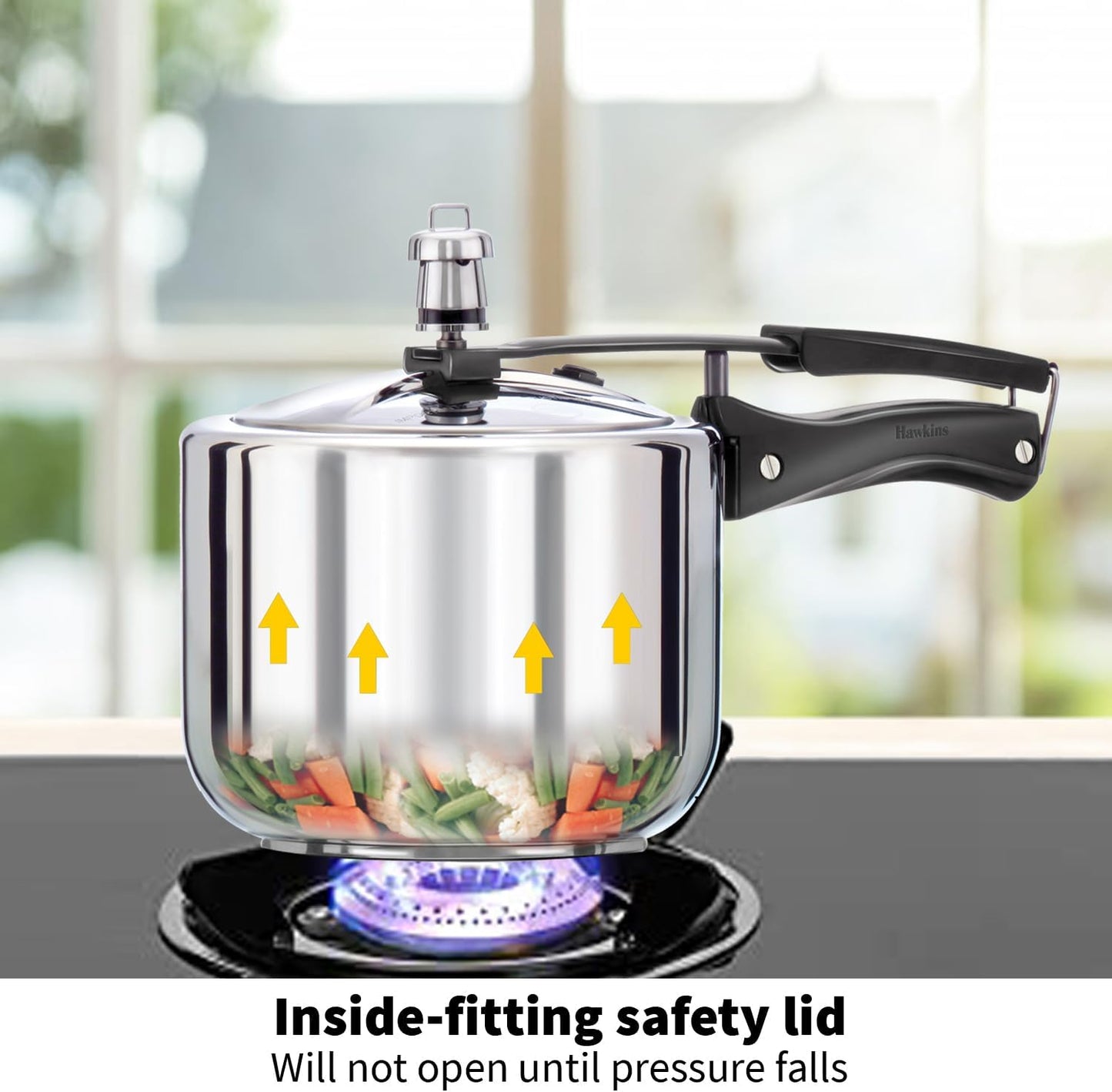 Hawkins Stainless Steel Tall Pressure Cooker, 3 Litre Capacity