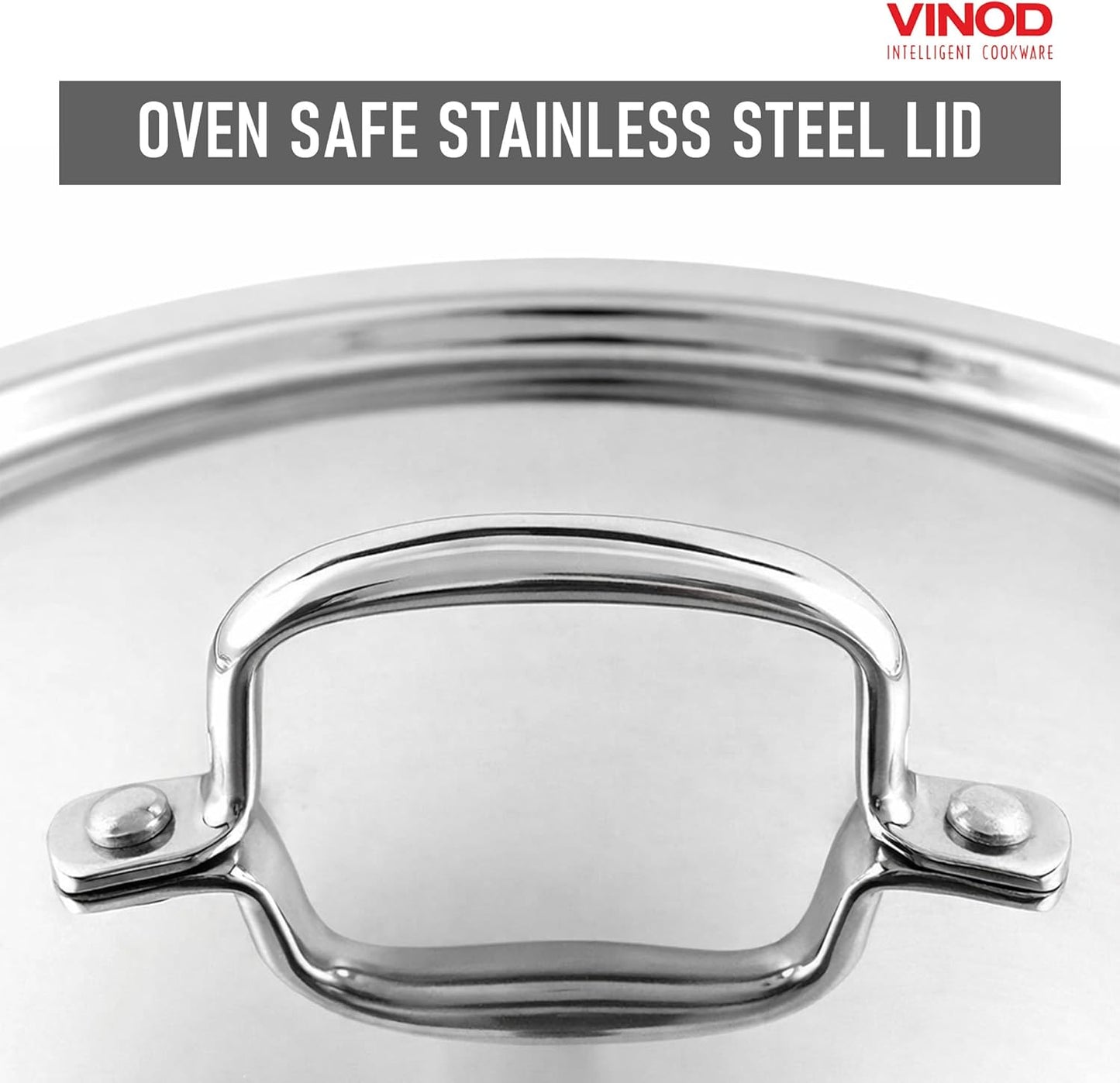 VINOD Stainless Steel Smart Triply Frypan with SS Lid 20cm,22cm,24cm,26cm,28cm