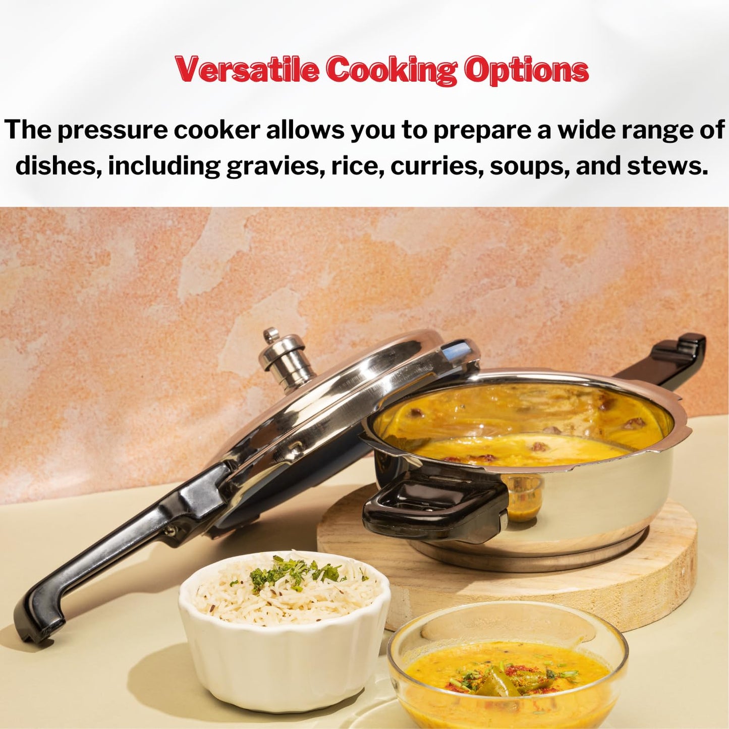 Vinod Stainless Steel Deep Pan Pressure Cooker 4.5 Litres | Dual Use as Fry Pan & Cooker | Sandwich Bottom | Induction & Gas Compatible | ISI & CE Certified | Silver Finish