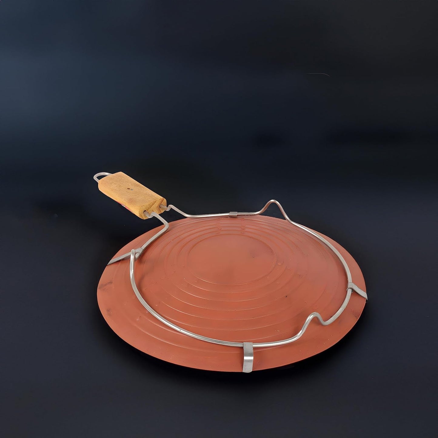 MITTI Mitti Clay Tawa 9-Inch | Classic Handmade Clay Tawa with Handle, Perfect Roti Making, Indian Kitchen Tool, Mitti ka Tawa, Mitti ke Bartan