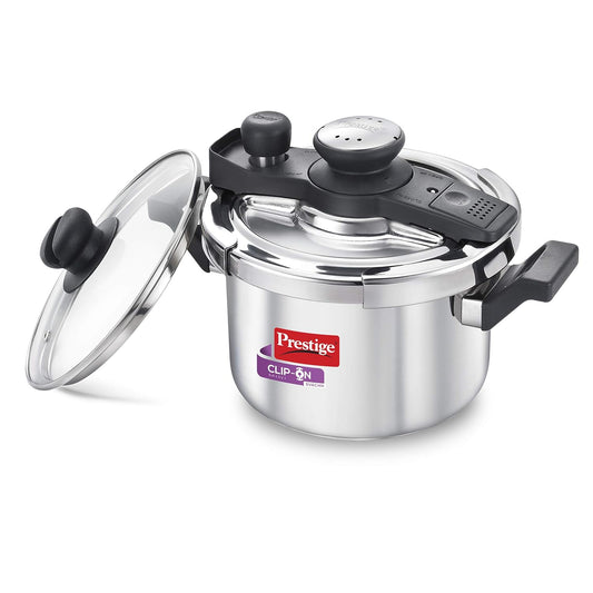 Prestige Svachh Clip-On Mini Stainless Steel 3 Litre Outer Lid Pressure Cooker, 3 Liter
