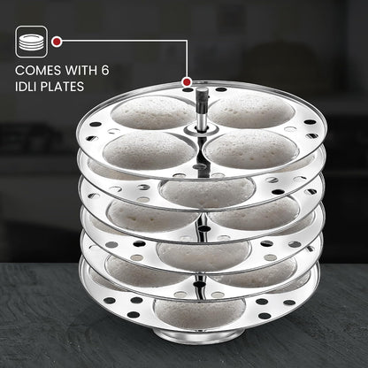 Judge by Prestige Stainless Steel Idli Cooker with 6 Plates,1.5 Liters