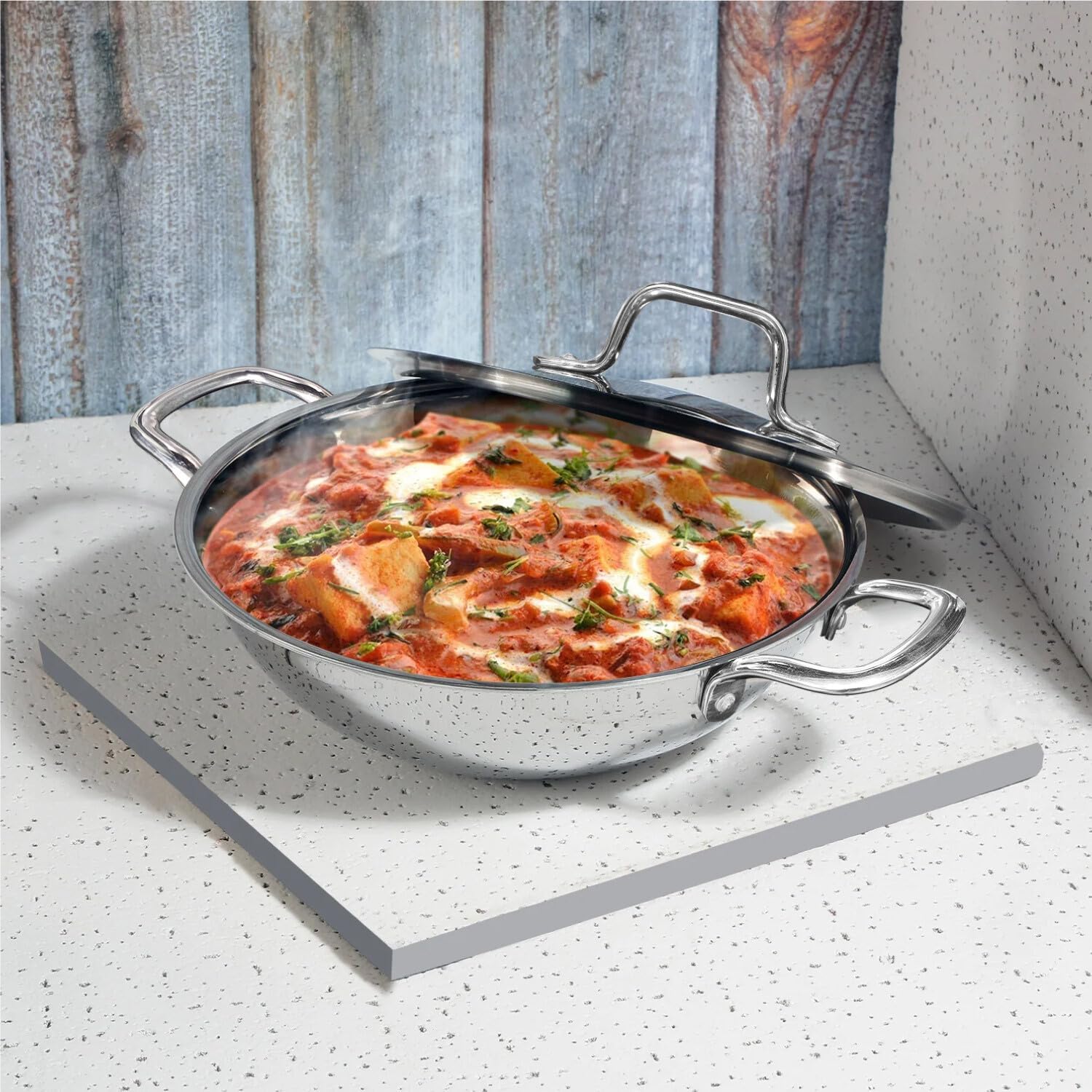 Vinod Nutri-Tech Triply Nonstick Kadahi 26cm