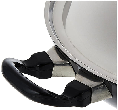 Hawkins Futura 2.5 Litre Deep Fry Pan, Non Stick Kadai with Stainless Steel Lid, Round Bottom Kadhai, Black (NK25S)