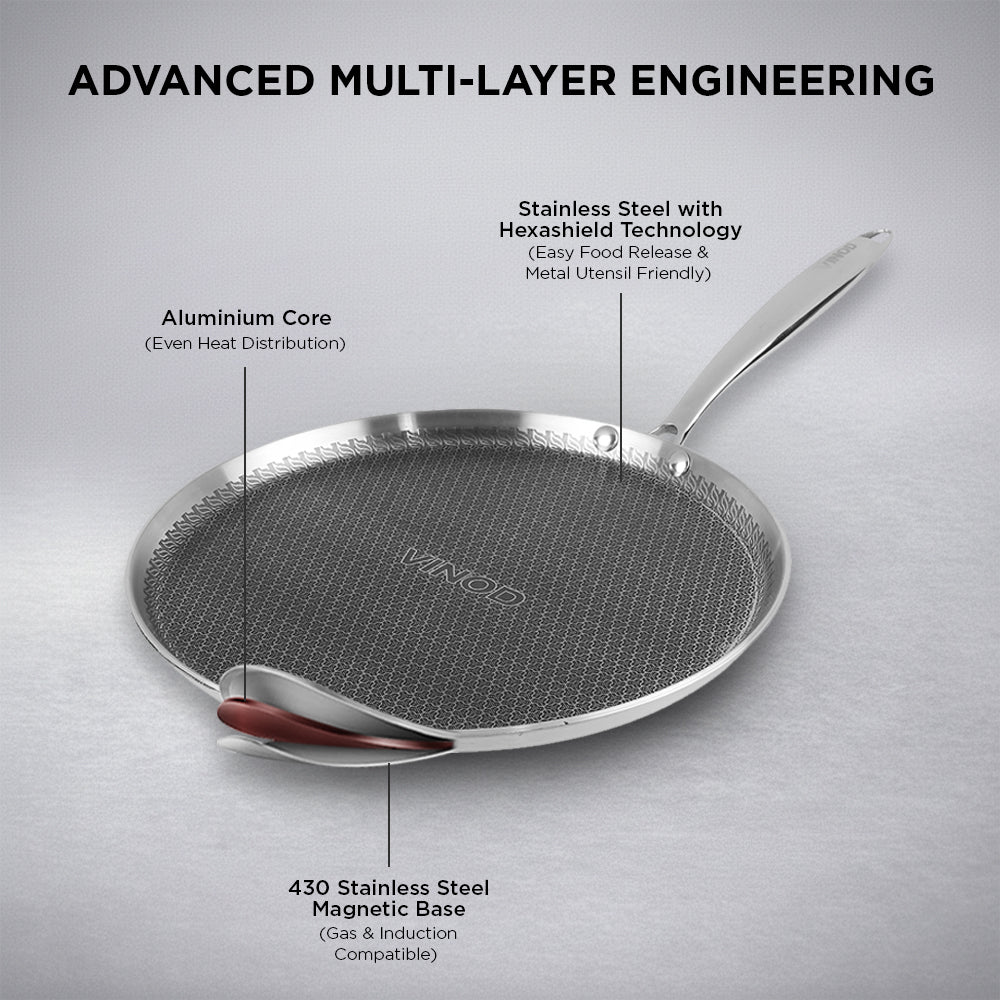 Vinod Platinum Pro X Dosa Tawa Honeycomb 28cm & 31cm