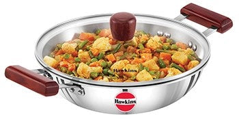 Hawkins Futura Stainless Steel Deep Fry Pan with Steel Lid, 2.5 Litre Capactiy