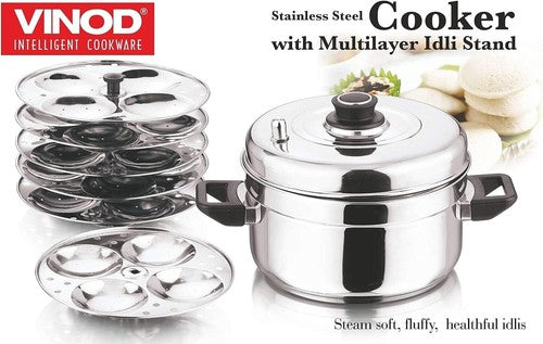 VINOD Stainless Steel 4 Tier Idli Cooker