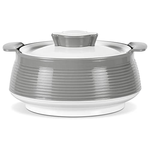 Milton Venice 2500 Insulated Inner Stainless Steel Casserole, 2.2 Litres, Grey | BPA Free | Food Grade | Easy to Carry | Easy to Store | Ideal For Chapatti | Roti | Curd Maker