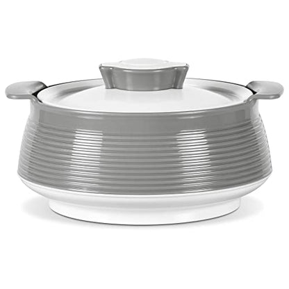 Milton Venice 2500 Insulated Inner Stainless Steel Casserole, 2.2 Litres, Grey | BPA Free | Food Grade | Easy to Carry | Easy to Store | Ideal For Chapatti | Roti | Curd Maker