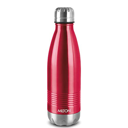 Milton Duo DLX 750 Thermosteel 24 Hours Hot and Cold Water Bottle, 1 Piece, 700 ml, Maroon | Leak Proof | Office Bottle | Gym | Home | Kitchen | Hiking | Trekking | Travel Bottle | Red