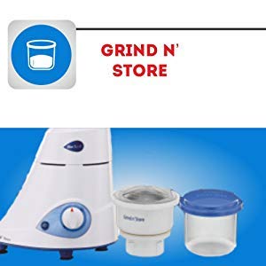 Preethi Blue Leaf Platinum Mixer Grinder 750 watt White, 4 jars - Super Extractor juicer Jar & Storage Air-Tight Container - Indian Plug