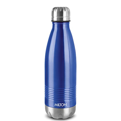 Milton Duo DLX 750 Thermosteel 24 Hours Hot and Cold Water Bottle, 1 Piece, 700 ml, Blue | Leak Proof | Office Bottle | Gym | Home | Kitchen | Hiking | Trekking | Travel Bottle